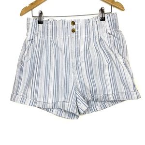 American Eagle Blue and White Striped Mom Shorts Size 12